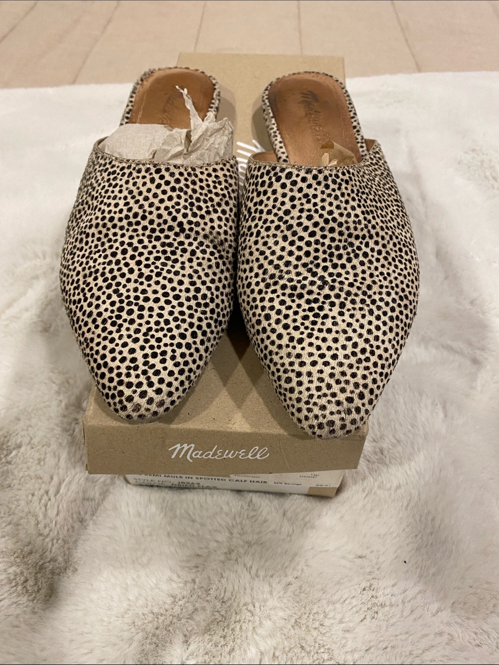 Madewell Remi Mule in Spotted Calf Hair
